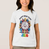Happy New Year 2026 Countdown Clock Tri-Blend Shirt (Voorkant)