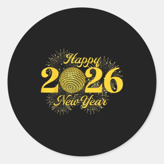 Happy New Year 2026 Countdown Party Trip Matching  Ronde Sticker (Voorkant)
