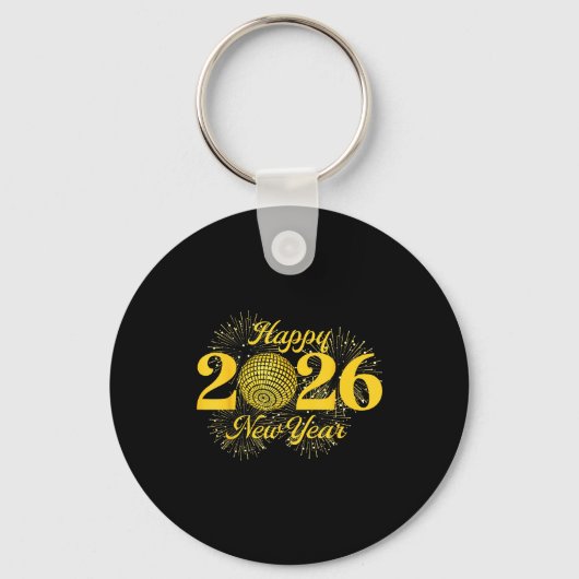 Happy New Year 2026 Countdown Party Trip Matching Sleutelhanger (Voorkant)