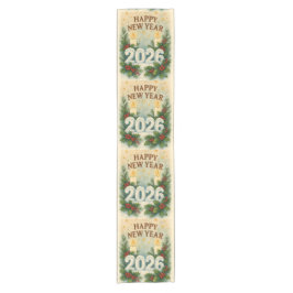 happy new year 2026 cozy table runner korte tafelloper
