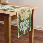 happy new year 2026 cozy table runner korte tafelloper (Voorbeeld)