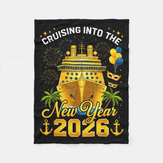 Happy New Year 2026 Cruising Into The New Year 202 Fleece Deken (Voorkant)