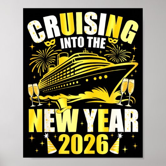 Happy New Year 2026 Cruising Into The New Year 202 Poster (Voorkant)
