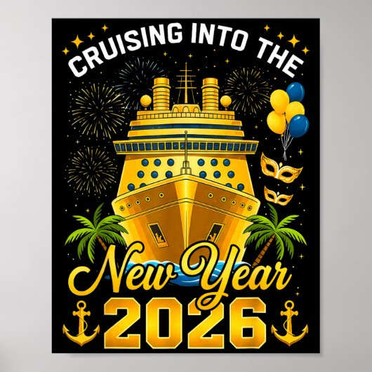 Happy New Year 2026 Cruising Into The New Year 202 Poster (Voorkant)