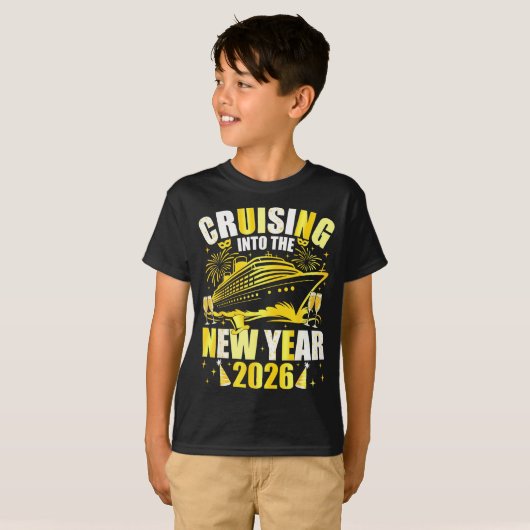 Happy New Year 2026 Cruising Into The New Year 202 T-shirt (Voorkant volledig)
