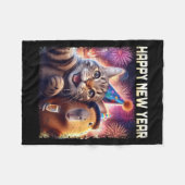 Happy New Year 2026 Cute Cat Capybara Party Art Fleece Deken (Voorkant (Horizontaal))