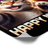Happy New Year 2026 Cute Cat Capybara Party Art  Poster (Hoek)