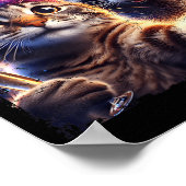 Happy New Year 2026 Cute Cat Raccoon Celebration Poster (Hoek)