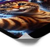 Happy New Year 2026 Cute Cat Raccoon Celebration  Poster (Hoek)