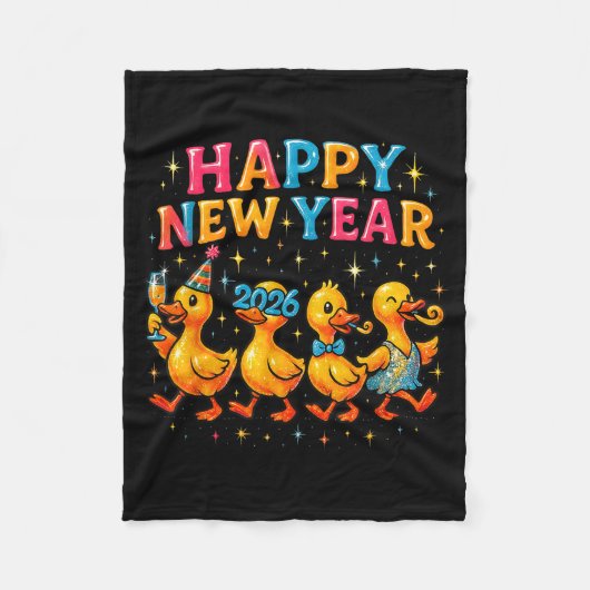Happy New Year 2026 Cute Duck Party Gift  Fleece Deken (Voorkant)