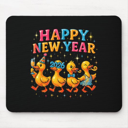 Happy New Year 2026 Cute Duck Party Gift  Muismat (Voorkant)