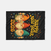 Happy New Year 2026 Cute Gnome Party Gift  Fleece Deken (Voorkant (Horizontaal))