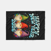 Happy New Year 2026 Cute Gnome Party Gift  Fleece Deken (Voorkant (Horizontaal))