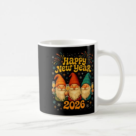 Happy New Year 2026 Cute Gnome Party Gift  Koffiemok (Rechts)