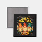 Happy New Year 2026 Cute Gnome Party Gift  Magneet (Voorkant / Achterkant)