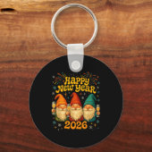 Happy New Year 2026 Cute Gnome Party Gift  Sleutelhanger (Voorkant)