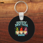 Happy New Year 2026 Cute Gnome Party Gift  Sleutelhanger (Voorkant)