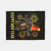 Happy New Year 2026 Dachshund Fireworks New Years  Fleece Deken (Voorkant (Horizontaal))