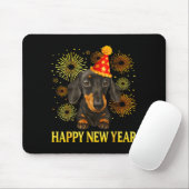 Happy New Year 2026 Dachshund Fireworks New Years  Muismat (Met muis)
