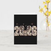 Happy New Year 2026 Deer Buck Hunting Camo Camoufl Kaart (Gele Bloem)