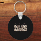 Happy New Year 2026 Deer Buck Hunting Camo Camoufl Sleutelhanger (Voorkant)