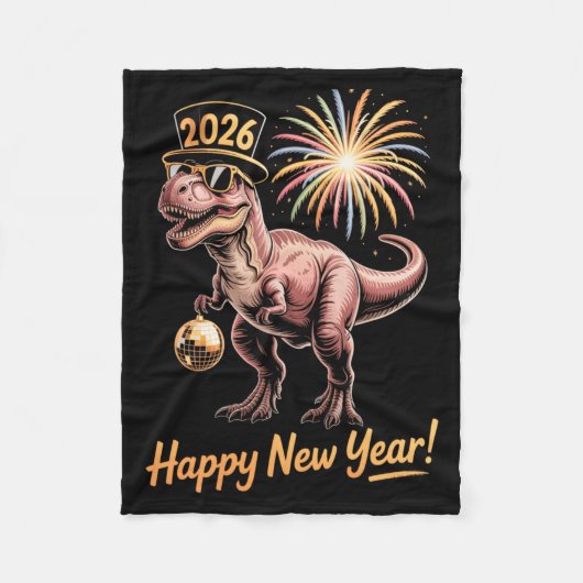 Happy New Year 2026 Dinosaur Funny Dino Tee For Ad Fleece Deken (Voorkant)