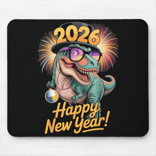 Happy New Year 2026 Dinosaur Funny T-rex Tee For K Muismat (Voorkant)