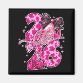 Happy New Year 2026 Disco Ball Bow New Year's Eve Magneet (Voorkant)