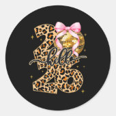 Happy New Year 2026 Disco Ball Bow New Year's Eve Ronde Sticker (Voorkant)