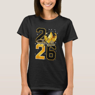 Happy New Year 2026 Disco Ball Bow New Year's Eve T-shirt