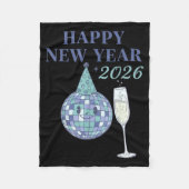 Happy New Year 2026 Disco Ball Celebration Fleece Deken (Voorkant)