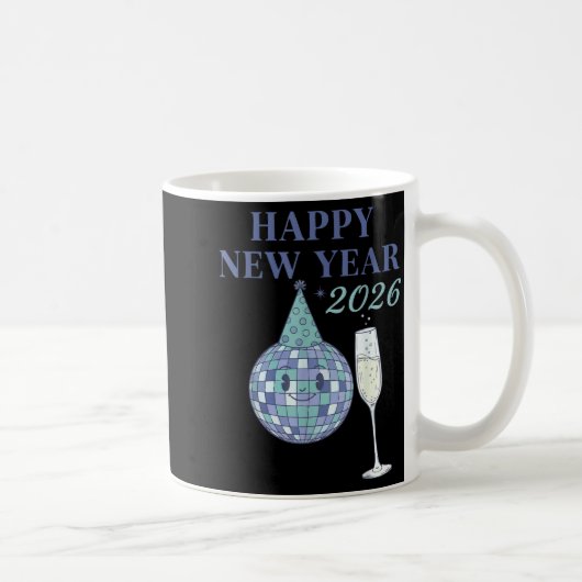 Happy New Year 2026 Disco Ball Celebration  Koffiemok (Rechts)