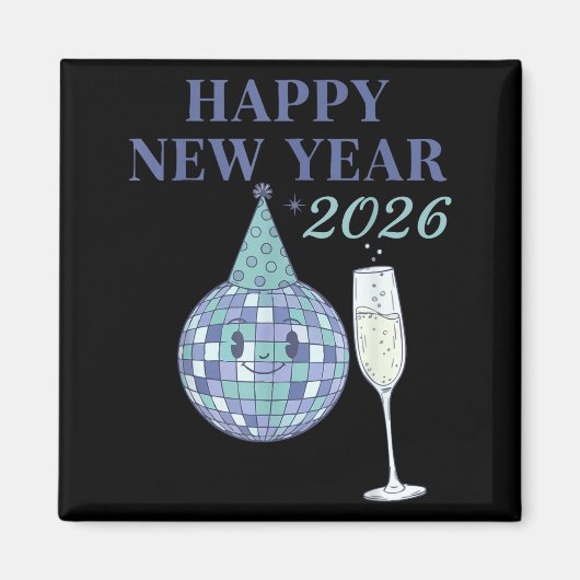 Happy New Year 2026 Disco Ball Celebration  Magneet (Voorkant)