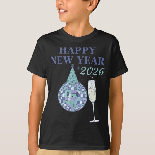 Happy New Year 2026 Disco Ball Celebration  T-shirt (Voorkant)