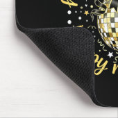 Happy New Year 2026 Disco Ball Gold Bow Coquette C Muismat (Hoek)