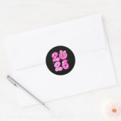 Happy New Year 2026 Disco Ball Nk Coquette Bow Fam Ronde Sticker (Envelop)