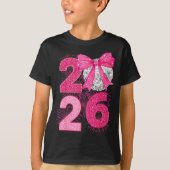 Happy New Year 2026 Disco Ball Nk Coquette Bow Fam T-shirt (Voorkant)