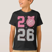 Happy New Year 2026 Disco Ball Nk Coquette Bow Fam T-shirt (Voorkant)