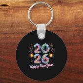 Happy New Year 2026 Disco Ball Retro Family Matchi Sleutelhanger (Voorkant)