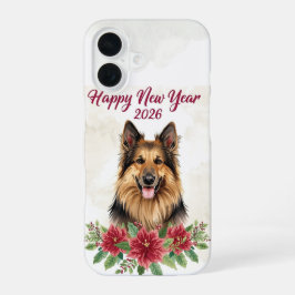 Happy New Year 2026 Dog Art iPhone 16 Hoesje