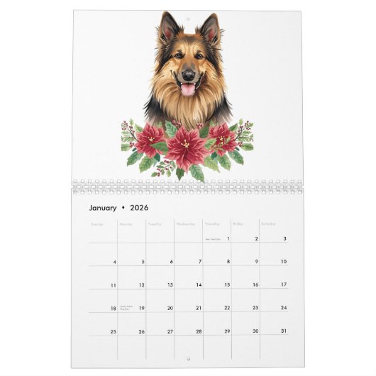 Happy New Year 2026 Dog Art Kalender (Jan 2026)