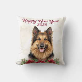 Happy New Year 2026 Dog Decor Kussen