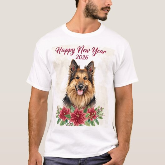 Happy New Year 2026 Dog Lover T-shirt (Voorkant)
