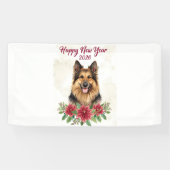 Happy New Year 2026 Dog Theme Spandoek (Horizontaal)