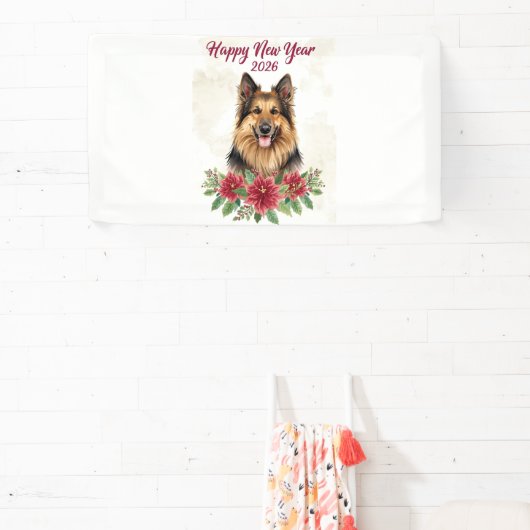 Happy New Year 2026 Dog Theme Spandoek (Insitu)