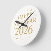 ✨ Happy New Year 2026 Elegant Gold Wall Clock | Mi Ronde Klok (Hoek)