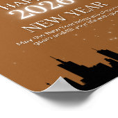 Happy New Year 2026 – Elegant Golden Brown poster. Poster (Hoek)