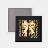 Happy New Year 2026 Eve Coquette Party Golden Fami Magneet (Voorkant / Achterkant)