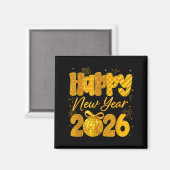 Happy New Year 2026 Eve Party Gold Family Matching Magneet (Voorkant / Achterkant)