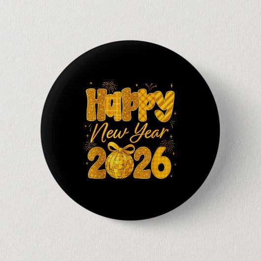 Happy New Year 2026 Eve Party Gold Family Matching Ronde Button 5,7 Cm (Voorkant)